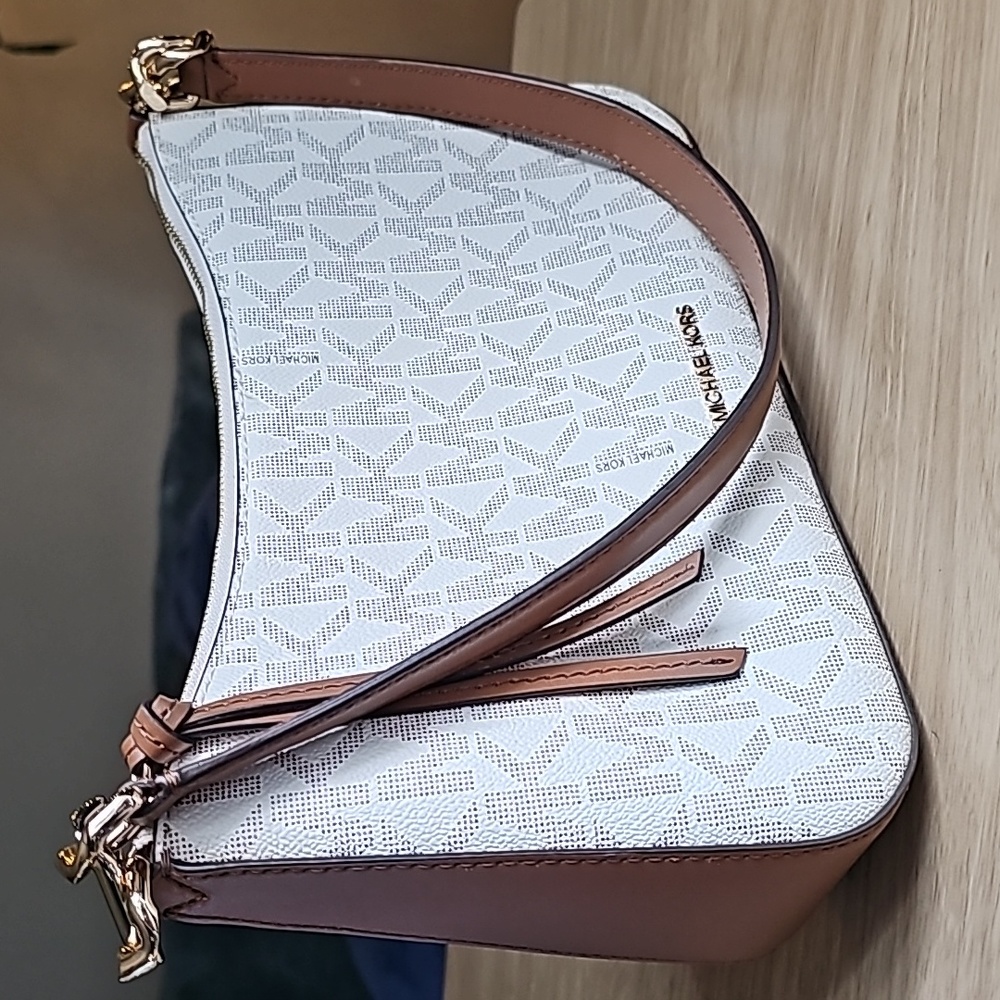 Michael Kors shoulder handbag cream "vanilla" and brown